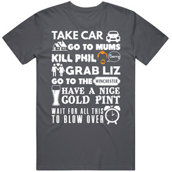 Shaun Of The Dead To Do List Zombie Movie Vintage Charcoal Grey Cotton T Shirt Shaun Of The Dead To Do List Zombie Movie Vintage Charcoal Grey Cotton T Shirt