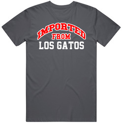 Imported From Los Gatos California Sports Team Trade Vintage Charcoal Grey Cotton T Shirt Imported From Los Gatos California Sports Team Trade Vintage Charcoal Grey Cotton T Shirt