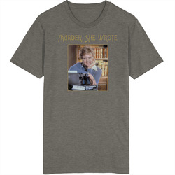 Murder She Wrote 80s Tv Series Show Worn Look Vintage Unisex Vintage Charcoal Grey Cotton T Shirt Murder She Wrote 80s Tv Series Show Worn Look Vintage Unisex Vintage Charcoal Grey Cotton T Shirt