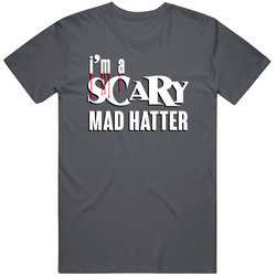 Im A Scary Mad Hatter Funny Lazy Halloween Costume Graphic Vintage Charcoal Grey Cotton T Shirt