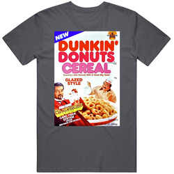 Dunkin Donuts Cereal Retro Cereal Food Foodie Fan Vintage Charcoal Grey Cotton T Shirt Dunkin Donuts Cereal Retro Cereal Food Foodie Fan Vintage Charcoal Grey Cotton T Shirt