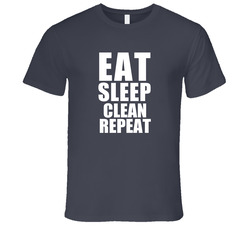 Eat Sleep Clean Repeat Housekeeping Occupation Vintage Charcoal Grey Cotton T Shirt Eat Sleep Clean Repeat Housekeeping Occupation Vintage Charcoal Grey Cotton T Shirt