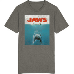 Jaws Movie Vintage Vintage Charcoal Grey Cotton T Shirt Jaws Movie Vintage Vintage Charcoal Grey Cotton T Shirt