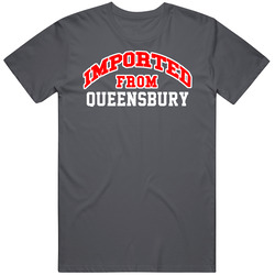 Imported From Queensbury New York Sports Team Trade Vintage Charcoal Grey Cotton T Shirt Imported From Queensbury New York Sports Team Trade Vintage Charcoal Grey Cotton T Shirt