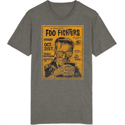 Foo Fighters Poster Vintage Grungy Vintage Charcoal Grey Cotton T Shirt Foo Fighters Poster Vintage Grungy Vintage Charcoal Grey Cotton T Shirt