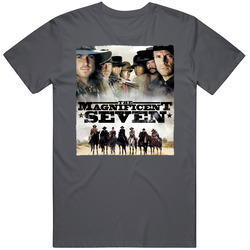 The Magnificent Seven 90s Western Tv Show Vintage Charcoal Grey Cotton T Shirt The Magnificent Seven 90s Western Tv Show Vintage Charcoal Grey Cotton T Shirt
