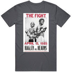 Hagler Vs Hearns April 15 1985 Boxing Foster Fan Vintage Charcoal Grey Cotton T Shirt Hagler Vs Hearns April 15 1985 Boxing Foster Fan Vintage Charcoal Grey Cotton T Shirt
