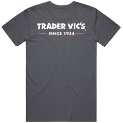 Trader Vic's Atlanta Georgia Top Restaurants Food Fan Lover Foodie Vintage Charcoal Grey Cotton T Shirt Trader Vic's Atlanta Georgia Top Restaurants Food Fan Lover Foodie Vintage Charcoal Grey Cotton T Shirt
