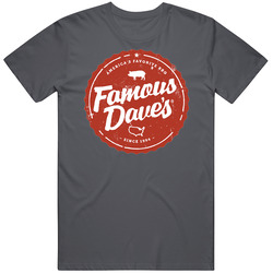 Famous Dave's Bar-b-que Portland Oregon Top Restaurants Food Fan Lover Foodie Vintage Charcoal Grey Cotton T Shirt Famous Dave's Bar-b-que Portland Oregon Top Restaurants Food Fan Lover Foodie Vintage Charcoal Grey Cotton T Shirt