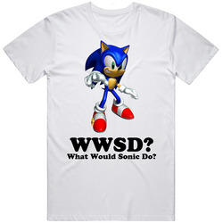 Wwsd What Would Sonic Do Hedgehog Video Game WWJD Classic Vintage Unisex T Shirt Wwsd What Would Sonic Do Hedgehog Video Game WWJD Classic Vintage Unisex T Shirt