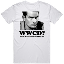 What Would Charlie Sheen Do? Funny WWJD Classic Vintage Unisex T Shirt What Would Charlie Sheen Do? Funny WWJD Classic Vintage Unisex T Shirt