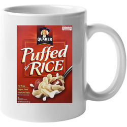 Quaker Puffed Rice Box Greatest Cereal Of All Time Breakfast Fan Foodie Mug Retro Vintage Classic Food Mug Quaker Puffed Rice Box Greatest Cereal Of All Time Breakfast Fan Foodie Mug Retro Vintage Classic Food Mug