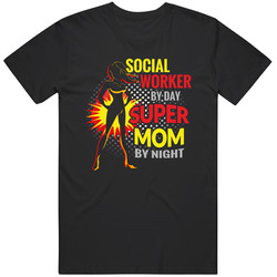 Social Worker - Social Worker By Day, Super Mom By Night Retro Vintage Classic Food T Shirt Social Worker - Social Worker By Day, Super Mom By Night Retro Vintage Classic Food T Shirt