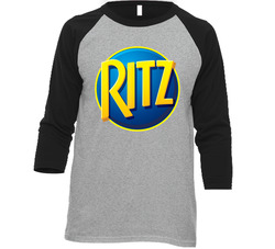 Ritz Cracker Box Brand Logo Raglan Retro Vintage Classic Food Raglan 3/4 Sleeve Shirt Ritz Cracker Box Brand Logo Raglan Retro Vintage Classic Food Raglan 3/4 Sleeve Shirt