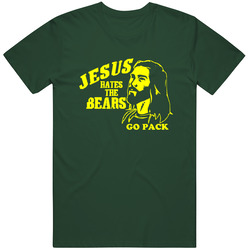Jesus Hates The Bears Go Pack Best Green Bay Packers Ultimate Nfl Fan Retro Vintage Classic Food T Shirt Jesus Hates The Bears Go Pack Best Green Bay Packers Ultimate Nfl Fan Retro Vintage Classic Food T Shirt