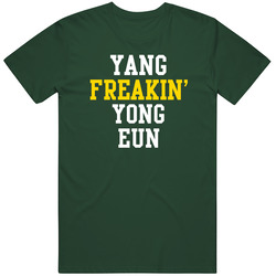 Yang Yong Eun Freakin' Null Funny Professional Golfer Fan Favorite Vintage Retro Forest Green T Shirt