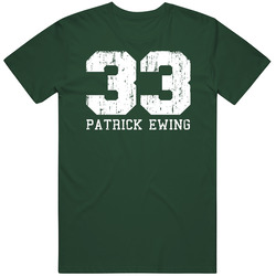Patrick Ewing #33 New York City Basketball Worn Look Sports Vintage Retro Forest Green T Shirt Patrick Ewing #33 New York City Basketball Worn Look Sports Vintage Retro Forest Green T Shirt