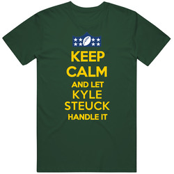 Kyle Steuck Keep Calm Handle It Green Bay Football Vintage Retro Forest Green T Shirt
