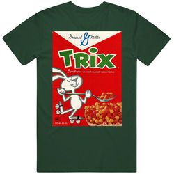 Trix General Mills Retro Breakfast Cereal Box  Gift Vintage Retro Forest Green T Shirt