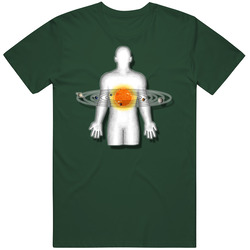 Man And The Solar System Vintage Retro Forest Green T Shirt Man And The Solar System Vintage Retro Forest Green T Shirt