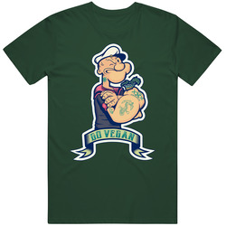 Popeye Go Vegan Spinach Tattoos Sailor Man Vintage Retro Forest Green T Shirt Popeye Go Vegan Spinach Tattoos Sailor Man Vintage Retro Forest Green T Shirt