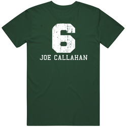 Joe Callahan No.6 Green Bay Football Fan Worn Look Sports Vintage Retro Forest Green T Shirt