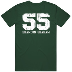 Brandon Graham #55 Philadelphia Football Fan Worn Look Sports Vintage Retro Forest Green T Shirt Brandon Graham #55 Philadelphia Football Fan Worn Look Sports Vintage Retro Forest Green T Shirt