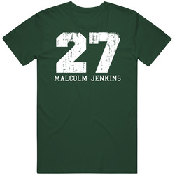 Malcolm Jenkins #27 Philadelphia Football Fan Worn Look Sports Vintage Retro Forest Green T Shirt Malcolm Jenkins #27 Philadelphia Football Fan Worn Look Sports Vintage Retro Forest Green T Shirt