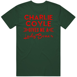 Charlie Coyle Gives Me A Lady Boner Minnesota Hockey Vintage Retro Forest Green T Shirt