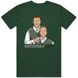 Brotherly Love In Green Vintage Retro Forest Green T Shirt