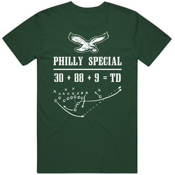 Philly Special Play 30 88 9 Touchdown Philadelphia Football Team Fan Vintage Retro Forest Green T Shirt Philly Special Play 30 88 9 Touchdown Philadelphia Football Team Fan Vintage Retro Forest Green T Shirt