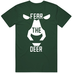 Fear The Deer Milwaukee Basketball Deer Face Fan T Vintage Retro Forest Green T Shirt Fear The Deer Milwaukee Basketball Deer Face Fan T Vintage Retro Forest Green T Shirt