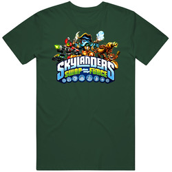 Skylanders Swap Force Logo Videogame Vintage Retro Forest Green T Shirt Skylanders Swap Force Logo Videogame Vintage Retro Forest Green T Shirt