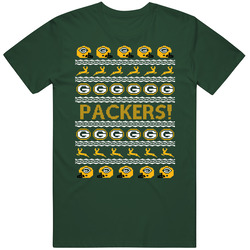 Green Bay Packers Ugly Christmas Sweater Men's T Shirt Light Up Merch Vintage Retro Forest Green T Shirt Green Bay Packers Ugly Christmas Sweater Men's T Shirt Light Up Merch Vintage Retro Forest Green T Shirt