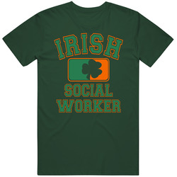 Saint Patrick's Day Irish Social Worker Vintage Retro Forest Green T Shirt Saint Patrick's Day Irish Social Worker Vintage Retro Forest Green T Shirt