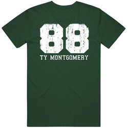 Ty Montgomery No.88 Green Bay Football Fan Worn Look Sports Vintage Retro Forest Green T Shirt Ty Montgomery No.88 Green Bay Football Fan Worn Look Sports Vintage Retro Forest Green T Shirt