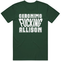 Fcking Geronimo Allison Green Bay Football Team Favorite Player Fan Vintage Forest Green Classic Unisex T Shirt Fcking Geronimo Allison Green Bay Football Team Favorite Player Fan Vintage Forest Green Classic Unisex T Shirt
