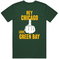 Hey Chicago Fu Middle Finger Hater Love Green Bay Football Fan Vintage Forest Green Classic Unisex T Shirt