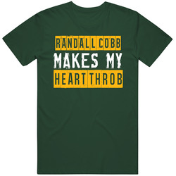 Randall Cobb Makes My Heart Throb Green Bay Football Player Cool Fan Vintage Forest Green Classic Unisex T Shirt