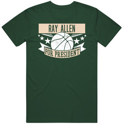 Ray Allen For President Milwaukee Basketball Player Funny Sports Fan Vintage Forest Green Classic Unisex T Shirt Ray Allen For President Milwaukee Basketball Player Funny Sports Fan Vintage Forest Green Classic Unisex T Shirt