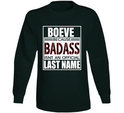 Because Badass Official Last Name Funny Vintage Forest Green Classic Unisex Long Sleeve T Shirt