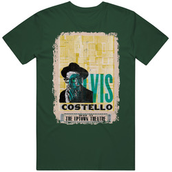 Elvis Costello Vintage Gig Poster Rock Music Vintage Forest Green Classic Unisex T Shirt Elvis Costello Vintage Gig Poster Rock Music Vintage Forest Green Classic Unisex T Shirt