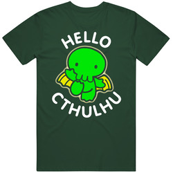 Hello Cthulhu Kitty Parody Vintage Forest Green Classic Unisex T Shirt Hello Cthulhu Kitty Parody Vintage Forest Green Classic Unisex T Shirt