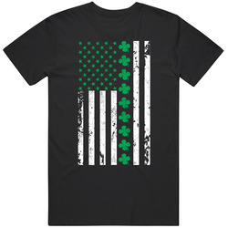 Irish American Flag Shamrocks St Patrick's Day Worn Look Mens Size Large Black T Shirt Irish American Flag Shamrocks St Patrick's Day Worn Look Mens Size Large Black T Shirt