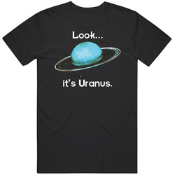 Uranus Planet Space Funny Mens Size Large Black T Shirt Uranus Planet Space Funny Mens Size Large Black T Shirt