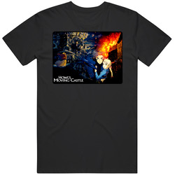 Howls Moving Castle Movie Mens Size Large Black T Shirt Howls Moving Castle Movie Mens Size Large Black T Shirt