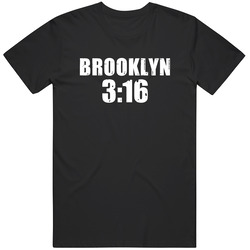 Brooklyn 3:16 Stone Cold Steve Austin Wrestling Parody Mens Size Large Black T Shirt