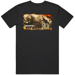 Uncharted 2 Among Thieves Action Video Game Mens Size Large Black T Shirt Uncharted 2 Among Thieves Action Video Game Mens Size Large Black T Shirt