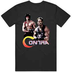 Contra Sylvester Stalone Arnold Swarzenegger Movie Fan Mens Size Large Black T Shirt Contra Sylvester Stalone Arnold Swarzenegger Movie Fan Mens Size Large Black T Shirt