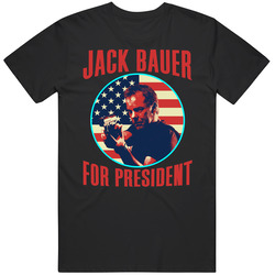 Jack Bauer 24 For President Spy Tv Fan Mens Size Large Black T Shirt Jack Bauer 24 For President Spy Tv Fan Mens Size Large Black T Shirt